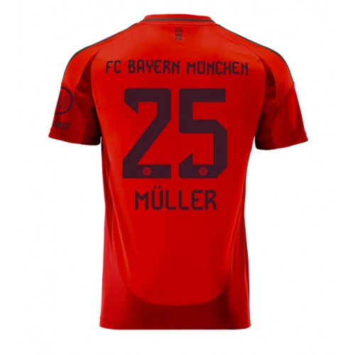 Fotbalové Dres Bayern Munich Thomas Muller #25 Domácí 2024-25 Krátký Rukáv